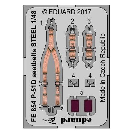 Eduard P-51D seatbelts STEEL (Airfix)