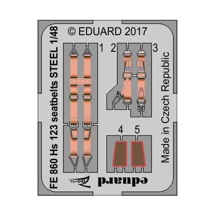 Eduard Hs 123 seatbelts STEEL (Gaspatch Models)