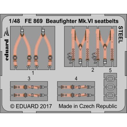 Eduard Beaufighter Mk. VI seatbelts STEEL (Tamiya)