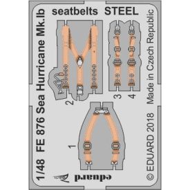 Eduard Sea Hurricane Mk. Ib seatbelts STEEL (Airfix)