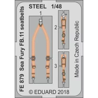 Eduard Sea Fury FB.11 seatbelts STEEL f.Airfix fotómaratás