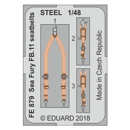 Eduard Sea Fury FB.11 seatbelts STEEL (Airfix)