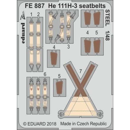 Eduard He 111H-3 seatbelts STEEL (ICM)