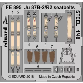 Eduard Ju 87B-2/R2 seatbelts STEEL for Airfix fotómaratás