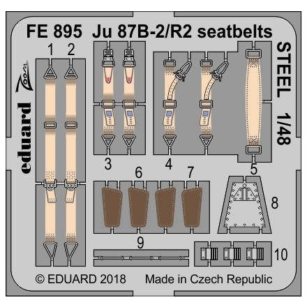 Eduard Ju 87B-2/ R2 seatbelts STEEL (Airfix)