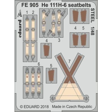 Eduard He 111H-6 seatbelts STEEL (ICM)