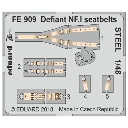 Eduard Defiant NF. I seatbelts STEEL (Airfix)