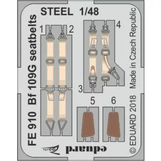 Eduard Bf 109G seatbelts STEEL for Eduard fotómaratás
