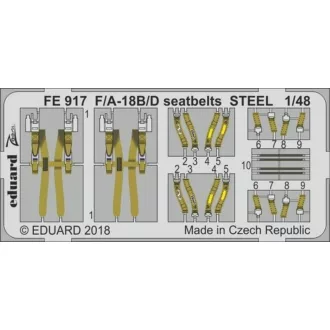 Eduard F/A-18B/D seatbelts STEEL f.Kinetic fotómaratás