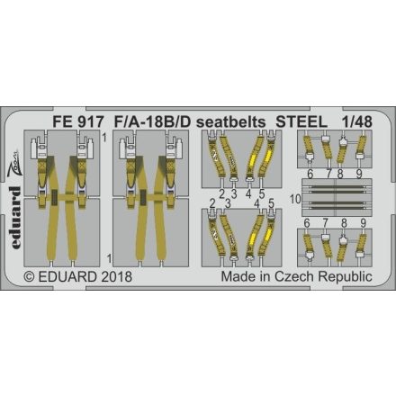 Eduard F/ A-18B/ D seatbelts STEEL (Kinetic Model)