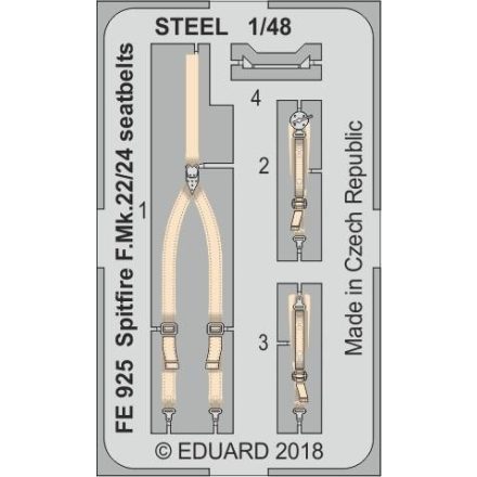 Eduard Spitfire F. Mk.22/24 seatbelts STEEL (Airfix)