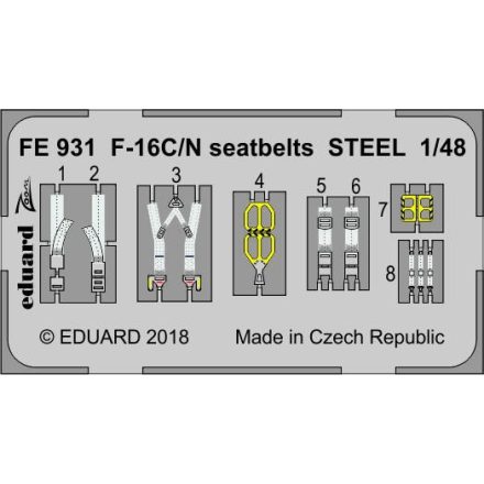 Eduard F-16C/ N seatbelts STEEL (Tamiya)