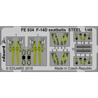 Eduard F-14D seatbelts STEEL for Tamiya fotómaratás
