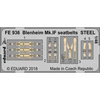   Eduard Blenheim Mk.IF seatbelts STEEL for Airfi fotómaratás