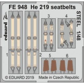 Eduard He 219 seatbelts STEEL (Tamiya)