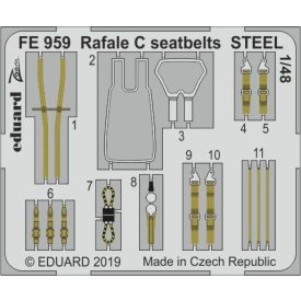 Eduard Rafale C seatbelts STEEL (Revell)
