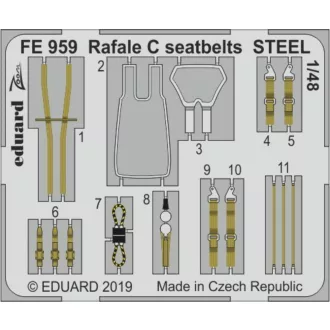 Eduard Rafale C seatbelts STEEL for Revell fotómaratás