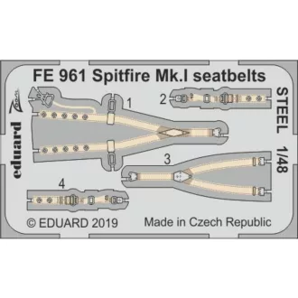 Eduard Spitfire Mk.I seatbelts STEEL f. Tamiya fotómaratás