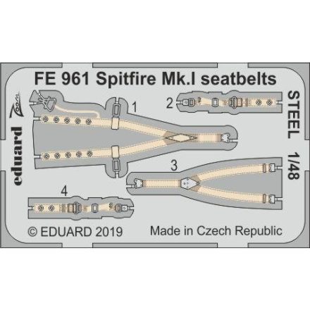 Eduard Spitfire Mk. I seatbelts STEEL (Tamiya)