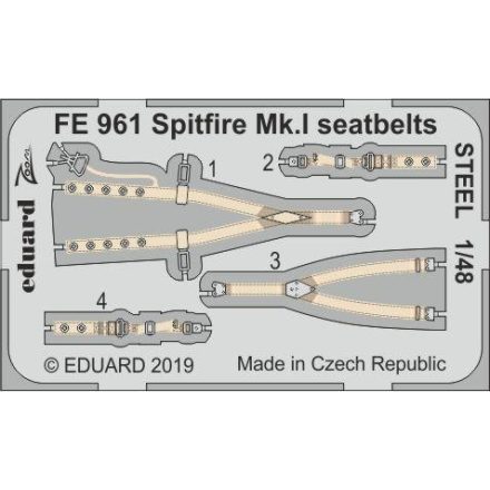 Eduard Spitfire Mk. I seatbelts STEEL (Tamiya)