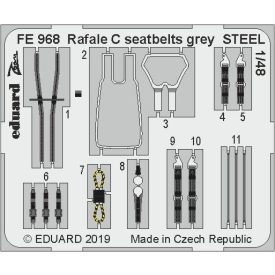 Eduard Rafale C seatbelts grey STEEL (Revell)