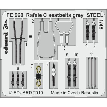 Eduard Rafale C seatbelts grey STEEL (Revell)