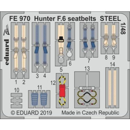 Eduard Hunter F.6 seatbelts STEEL (Airfix)
