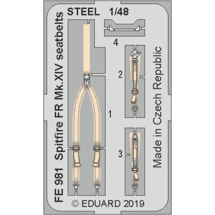 Eduard Spitfire FR Mk. XIV seatbelts STEEL (Airfix)