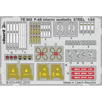 Eduard F-4B interior seatbelts STEEL f.Academy fotómaratás