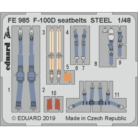 Eduard F-100D seatbelts STEEL (Trumpeter)