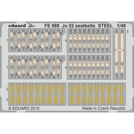 Eduard Ju 52 seatbelts STEEL (Revell)