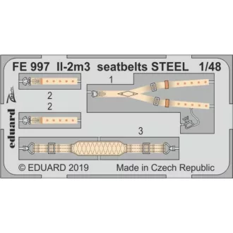 Eduard II-2m3 seatbelts STEEL for Tamiya fotómaratás