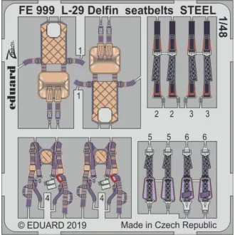 Eduard L-29 Delfin seatbelts STEEL for AMK fotómaratás