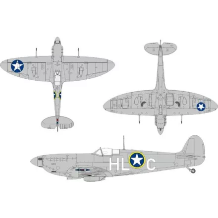 Eduard Spitfire Mk. Vb early US national insignia (Kotare) maszkoló