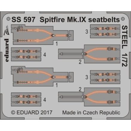 Eduard Spitfire Mk. IX seatbelts STEEL