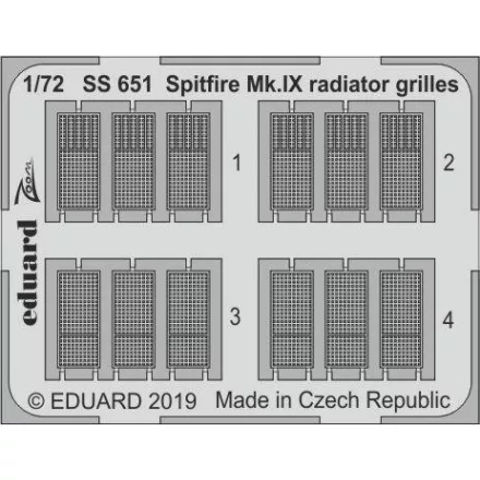 Eduard Spitfire Mk. IX radiator grilles (Eduard)