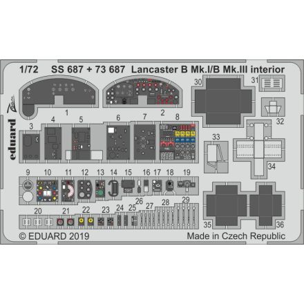 Eduard Lancaster B Mk. I/B Mk. III interior (Airfix)