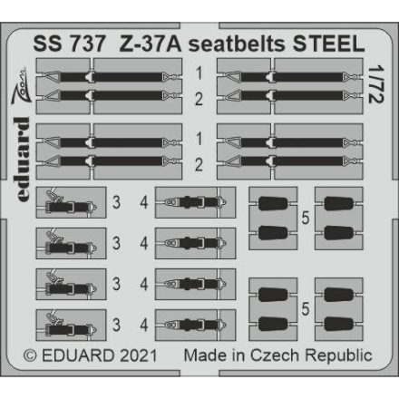 Eduard Z-37A seatbelts STEEL (Eduard)