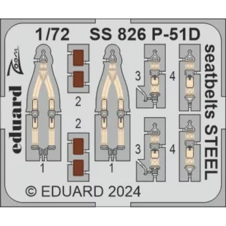 Eduard P-51D seatbelts STEEL fotómaratás