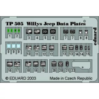 Eduard Willys Jeep Data plates fotómaratás