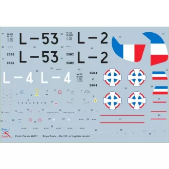   Exotic Decals Royal Emils - Me 109 in Yugoslav service matrica készlet