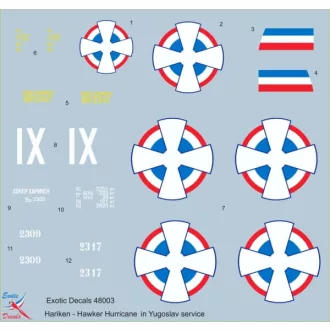   Exotic Decals Hariken - Hawker Hurricane in Yugoslav service matrica készlet