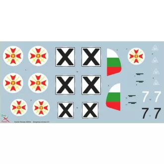   Exotic Decals Bulgarian Arrows #1 Bf-109 E-3a in Bulgarian service matrica készlet