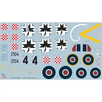  Exotic Decals Croatian Ultimate Fighter #2 Black 4 BF 109 G in Croatian Service - Part 2 matrica készlet