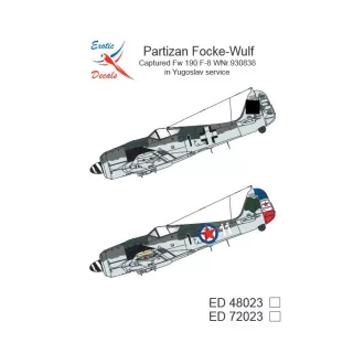   Exotic Decals Partizan Focke-Wulf Captured Fw 190 F-8 WNr.930838 In Yugoslav Service matrica készlet