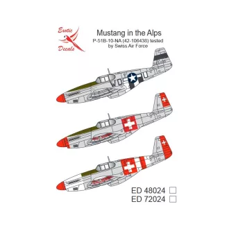  Exotic Decals Mustang In The Alps P-51B-10-NA (42-106438) Tested By Swiss Air Force matrica készlet