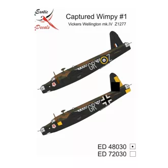   Exotic Decals Captured Wimpy Part 1 - Vickers Wellington Mk.IV Z1277 matrica készlet