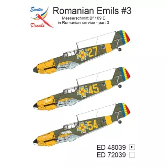   Exotic Decals Romanian Emils No.3 - Messerschmitt Bf-109 E in Romanian Service Part 3 matrica készlet