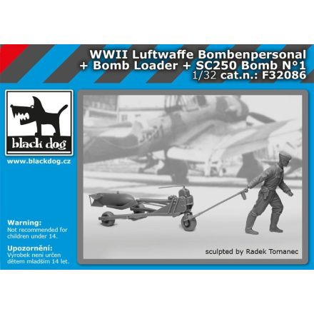 Black Dog WWII Luftwaffe bombenpersonal + Bomb loader + SC250 bomb N°1