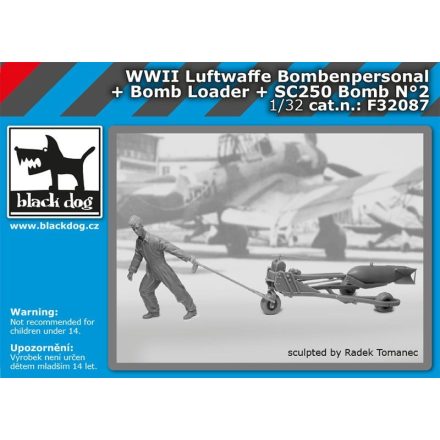 Black Dog WWII Luftwaffe bombenpersonal + Bomb loader + SC250 bomb N°2